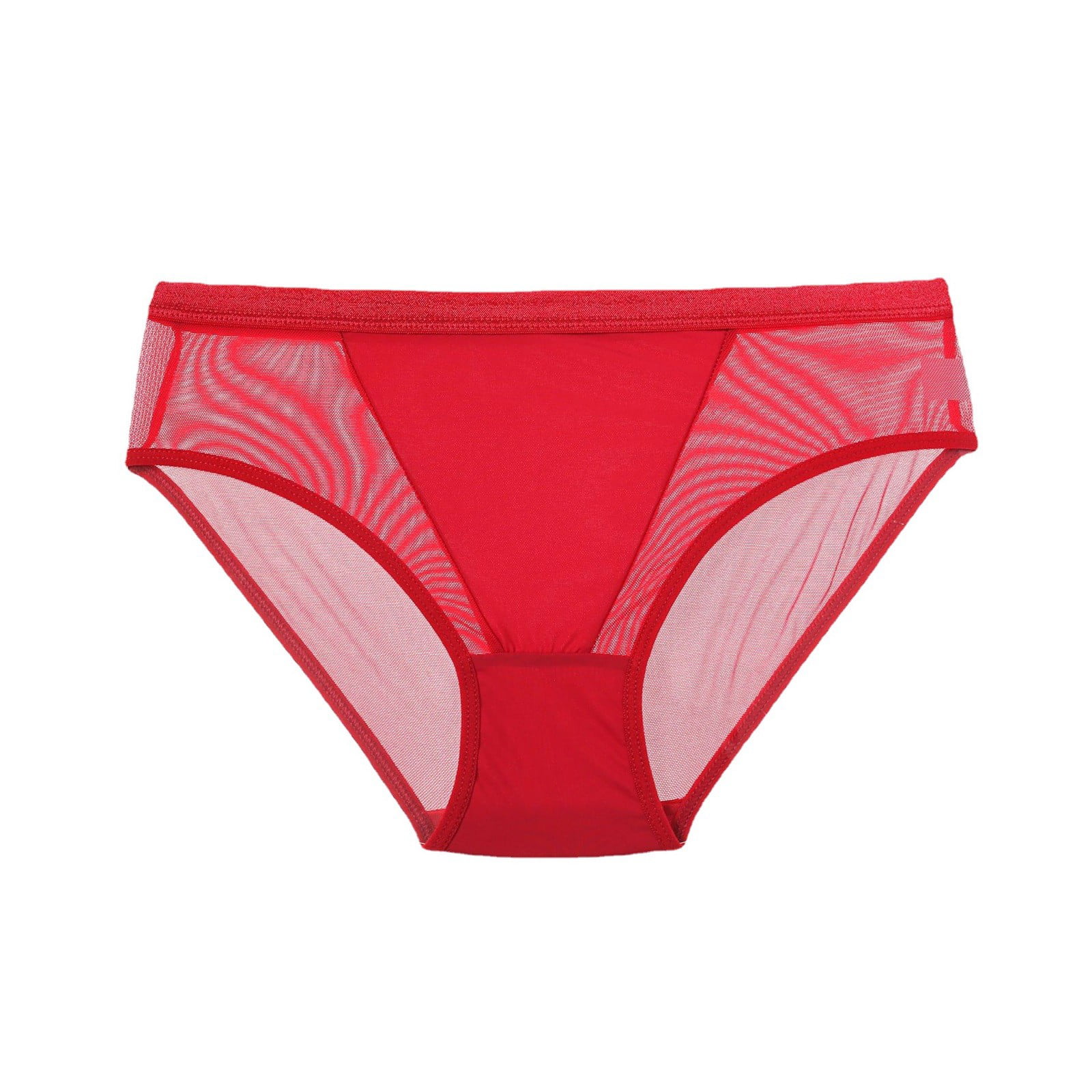 CLZOUD Pantys for Women Nylon,Spandex Women's Low Waist Mesh Briefs Solid  Color Cotton Crotch Underwear Panties S