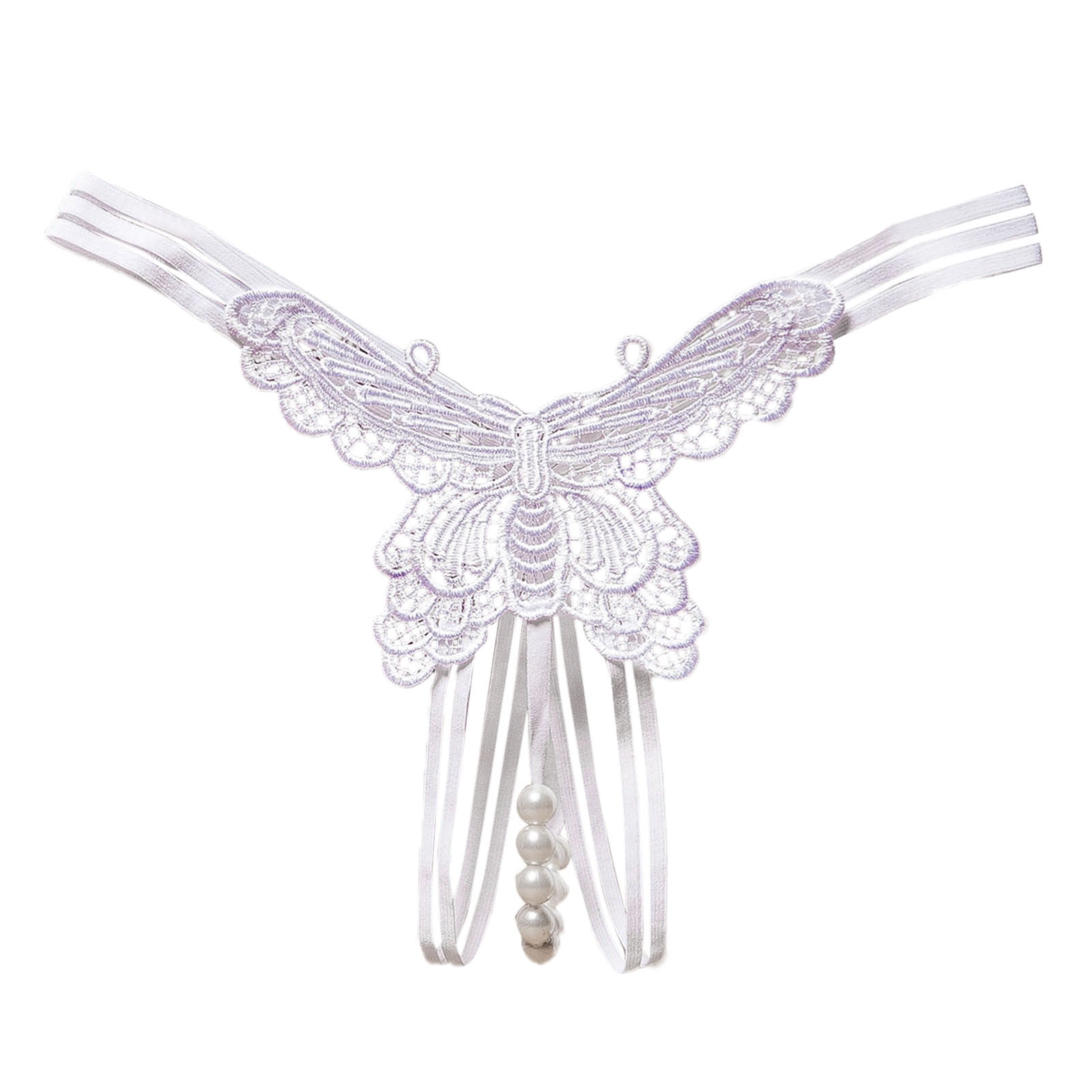 CLZOUD Plus Size Cheeky Brief White Nylon Women Underwear Thongs Bikini