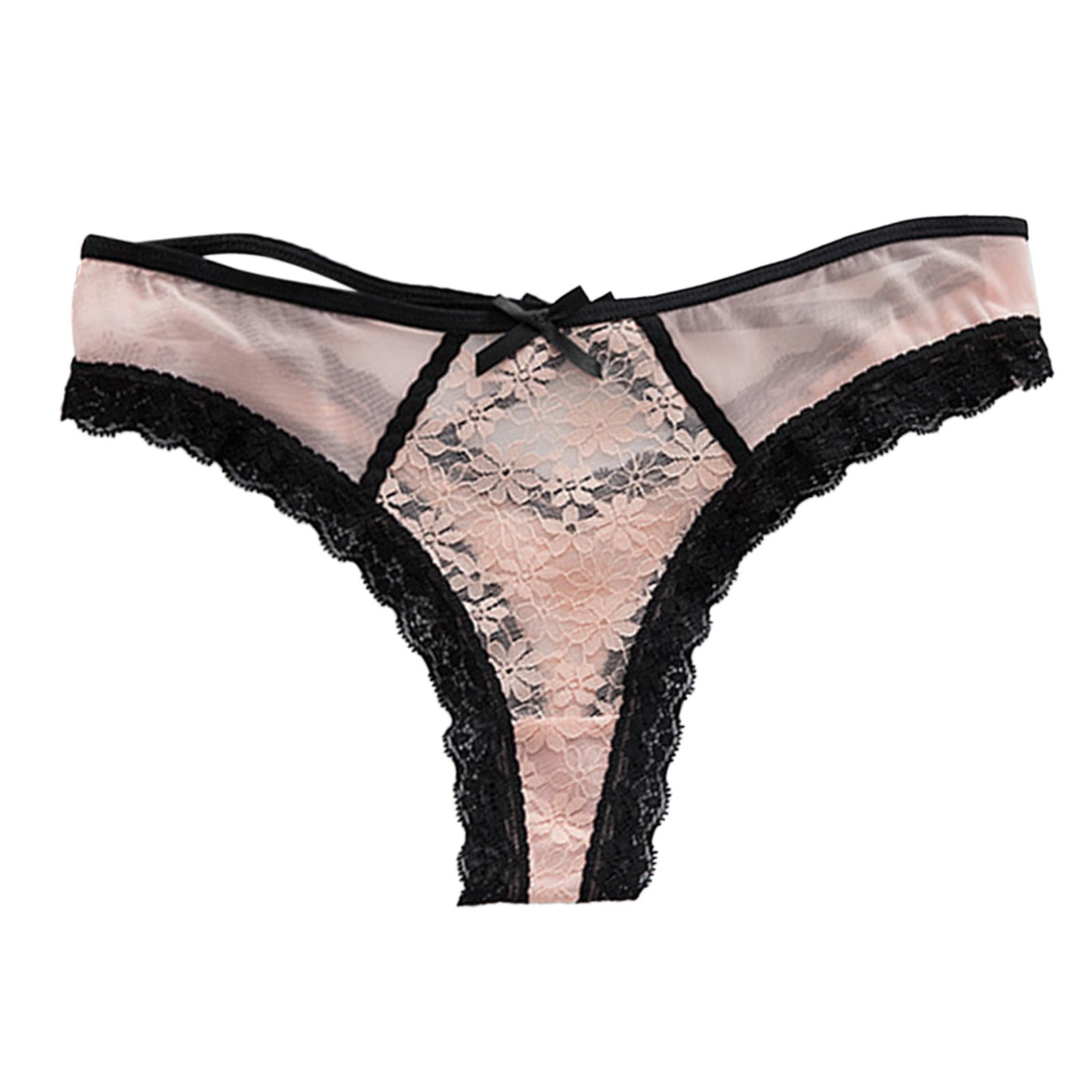 CLZOUD Graceful Underwear for Women Pink Lace New Fashion Lace Lingerie  Underwear Lace Pants Lace Low Waist Underwear L