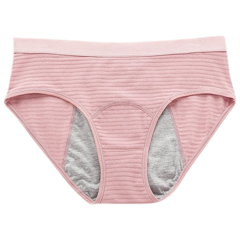 CLZOUD Sweat Wicking Underwear Women Pink Cotton Large Size Pants Menstrual  Comfortable Leak Proof Mid High Waist Aunt Pants Panties Women Lift Lines M  