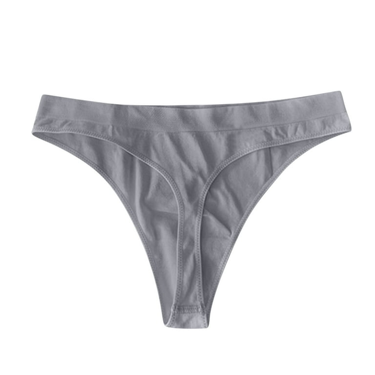 CLZOUD Women Sleep Underwear Polyester Women's Seamless Underwear Thongs  Low Rise Solid Panties