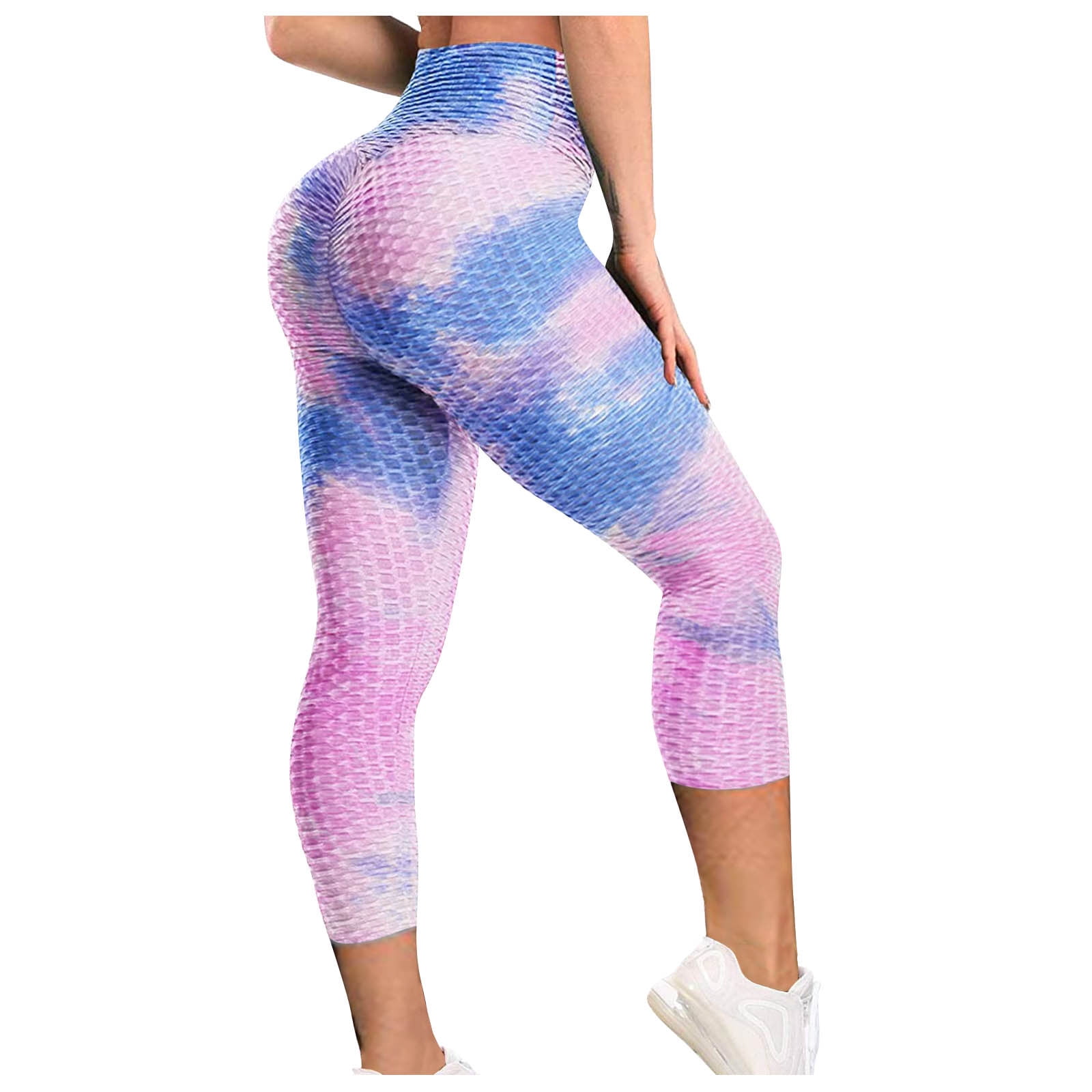 Clzoud Women S Plus Size Yoga Pink Polyester Women S Tie Dye Breathable Lifting Exercise Bubble