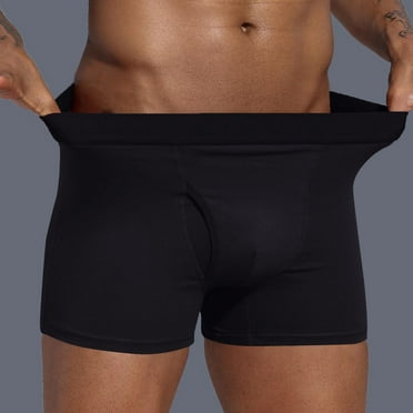 CLearance Under $5 TMOYZQ Men's Open Fly Boxer Briefs Total Support Pouch Cotton Stretch Boxers Underwear Soft Breathable Covered Waistband Trunks