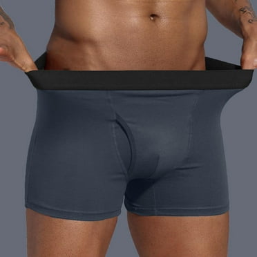 CLearance Under $5 TMOYZQ Men's Open Fly Boxer Briefs Total Support Pouch Cotton Stretch Boxers Underwear Soft Breathable Covered Waistband Trunks