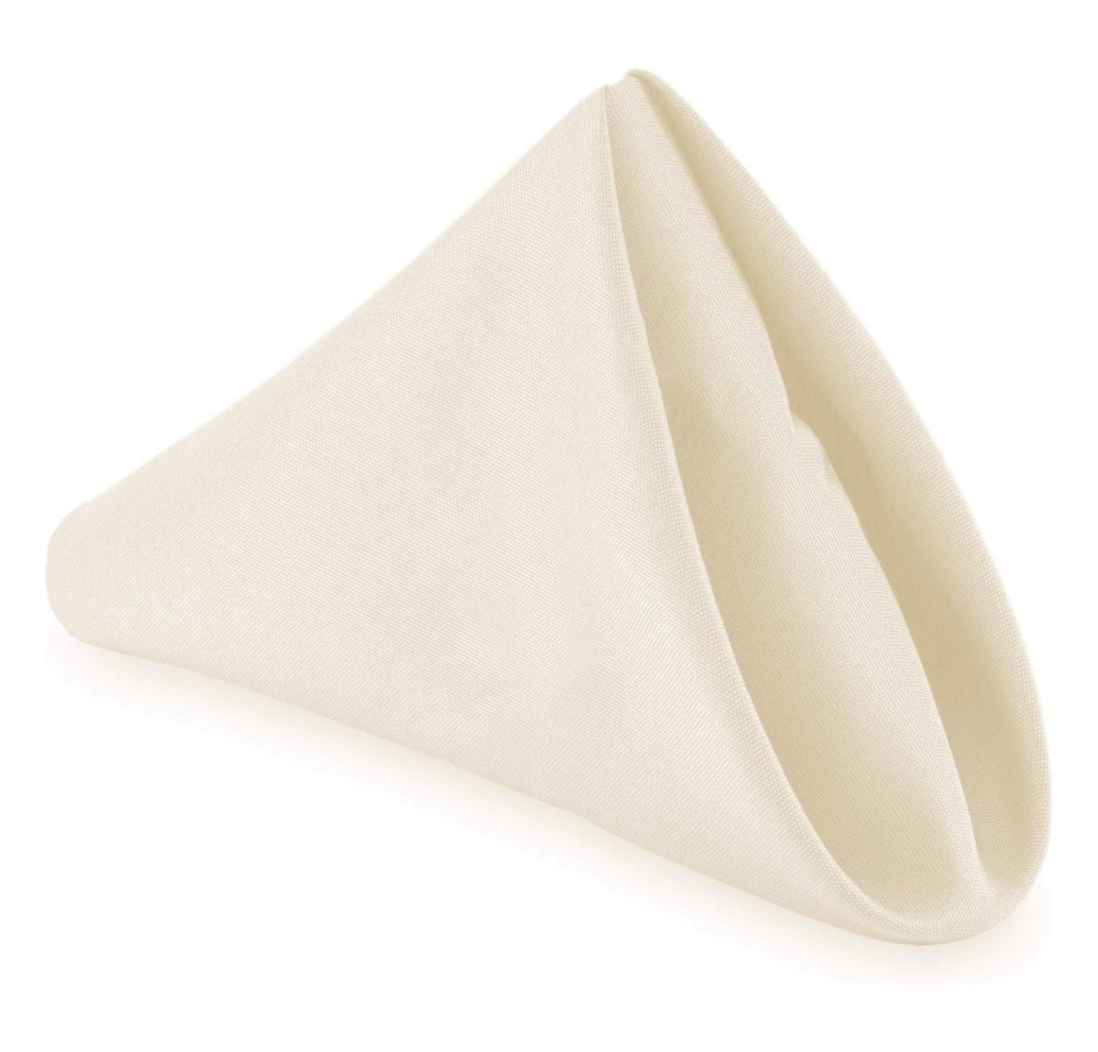 Ivory Polyester 17" Cloth Dinner Napkins, Set of 12