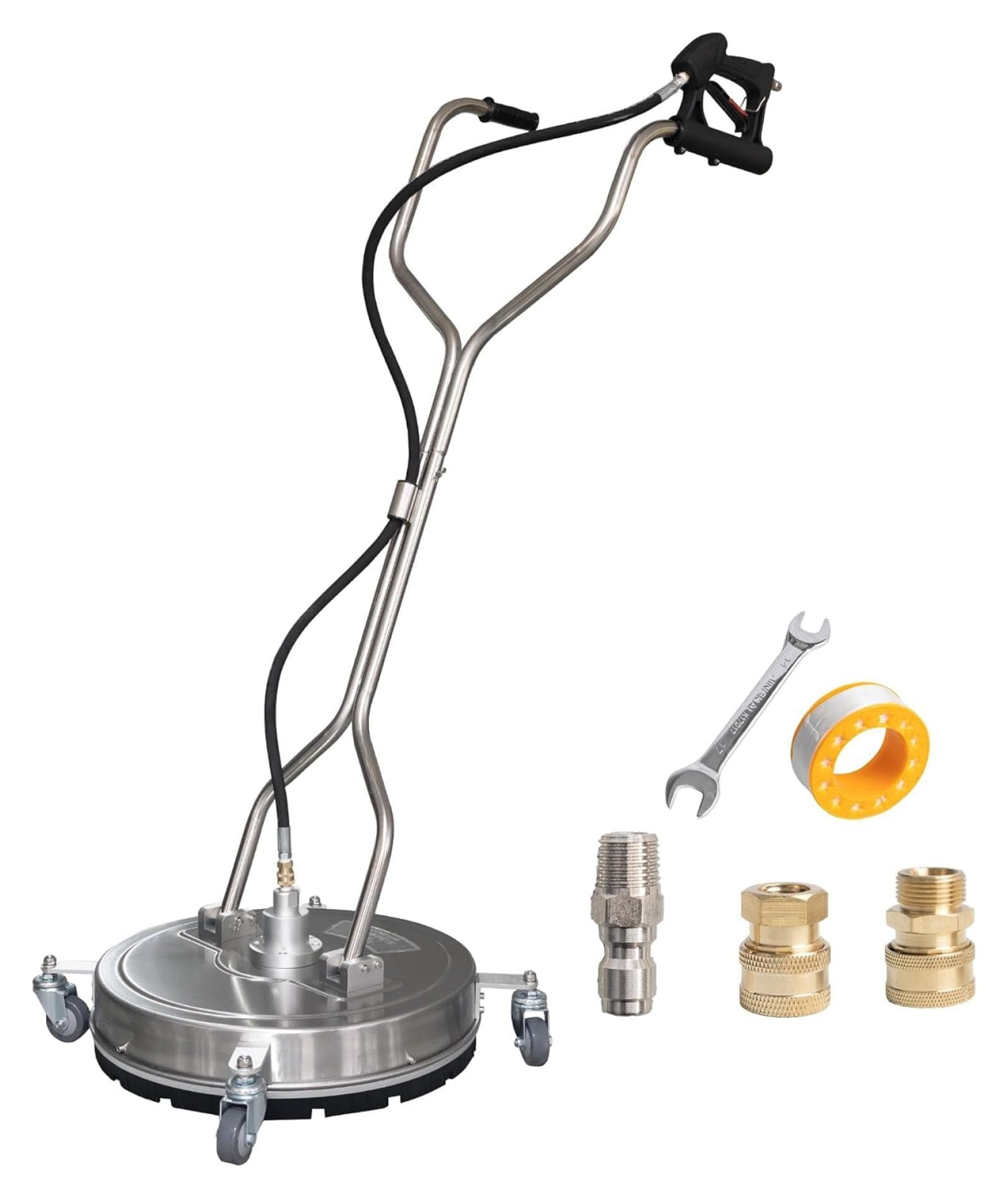 CLkPde 20" Pressure Washer Surface Cleaner with Dual Handles, Stainless Steel Surface Cleaner