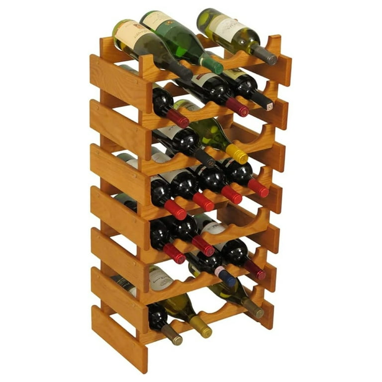 CLkPde 28 Bottle Dakota Wine Rack Medium Oak Walmart