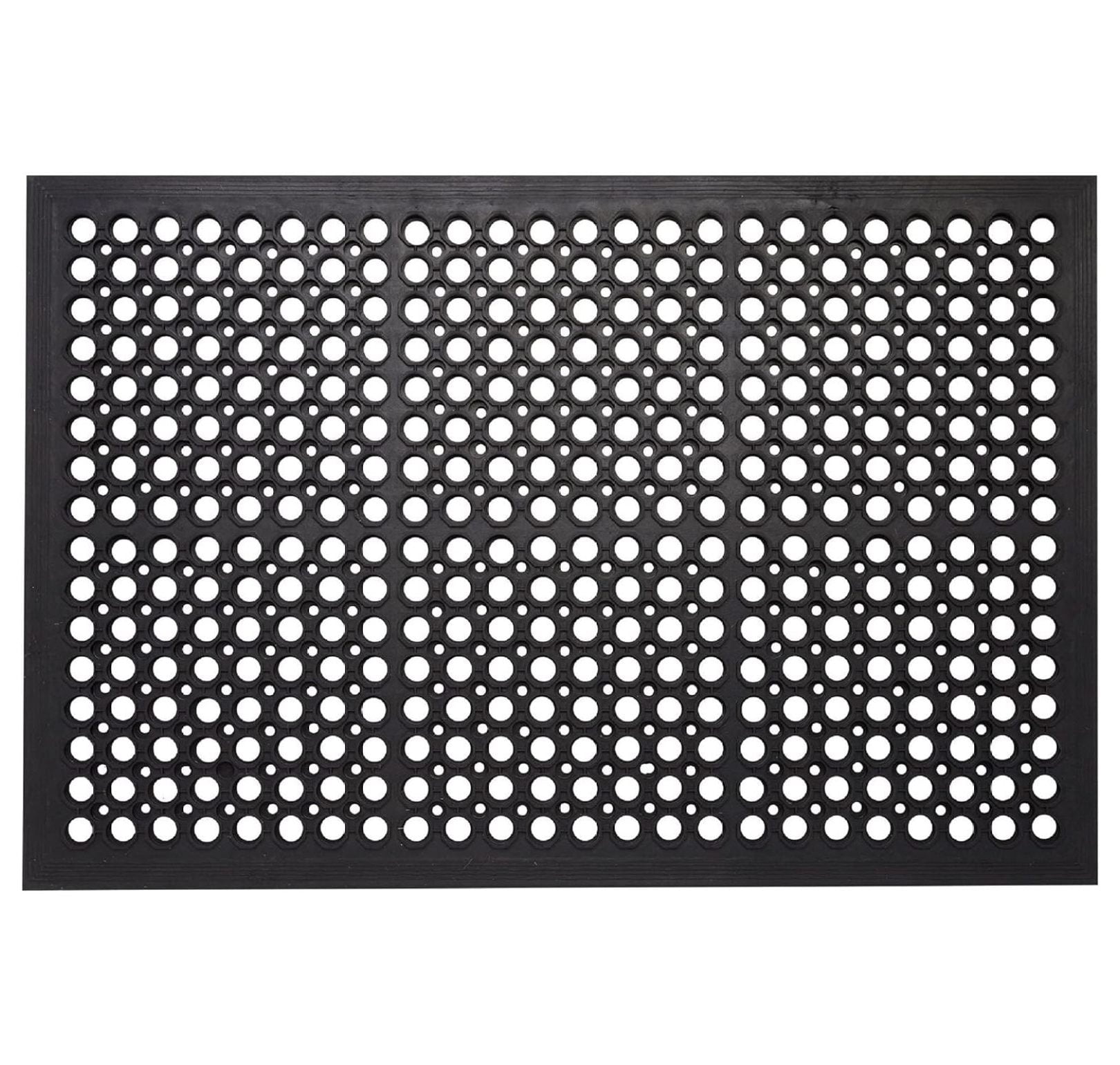 Black Rubber Anti-Fatigue Mat for Indoor/Outdoor Use, 24 x 36 Inches
