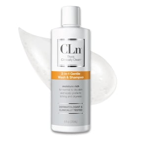 CLn 2-in-1 Gentle Wash & Shampoo, 8 fl oz, Hydrating Body Wash & Clarifying Shampoo for Sensitive Skin