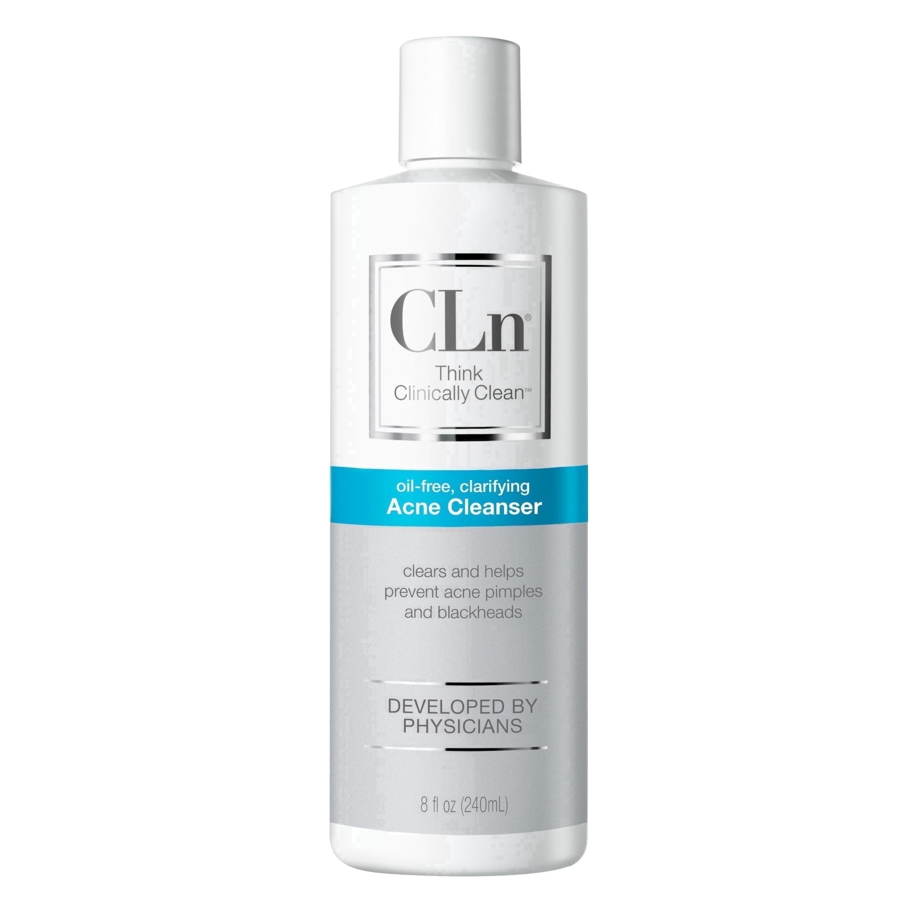 CLn Acne Cleanser, 0.5% Salicylic Acid Facial Cleanser for Oily Skin & Blackheads, Oil Free Face Wash, 8 fl oz