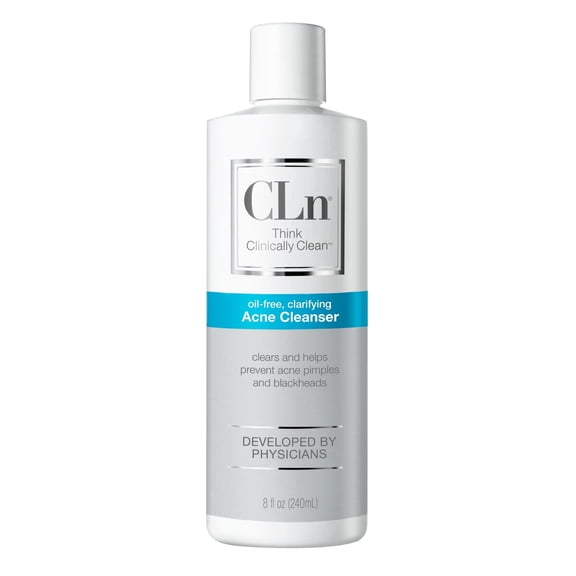 CLn Acne Cleanser, 0.5% Salicylic Acid Facial Cleanser for Oily Skin & Blackheads, Oil Free Face Wash, 8 fl oz