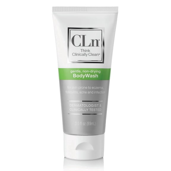 CLn BodyWash Non-Drying Body Wash, For Compromised Skin Prone to Eczema, Dermatitis, Rash & Hidradenitis Suppurativa, Fragrance-Free & Paraben-Free, 3 fl. oz.