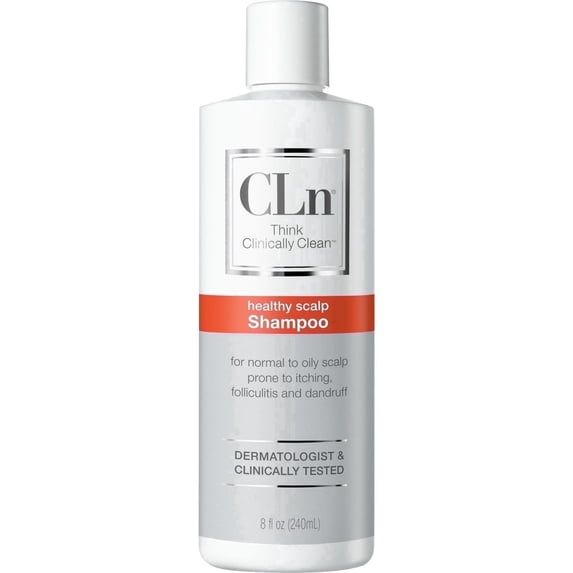 CLn Shampoo with Salicylic Acid, 8 fl oz, Clarifying Anti Dandruff Shampoo for Oily Hair, Itchy & Flaky Scalp