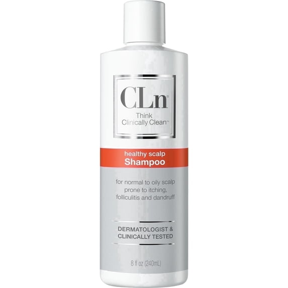 CLn Shampoo with Salicylic Acid, 8 fl oz, Clarifying Anti Dandruff Shampoo for Oily Hair, Itchy & Flaky Scalp