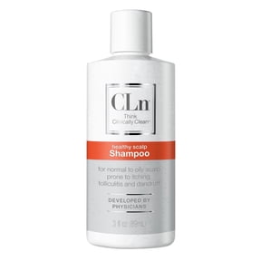 CLn Shampoo with Salicylic Acid, 3 fl oz, Clarifying Anti Dandruff Shampoo for Oily Hair, Itchy & Flaky Scalp