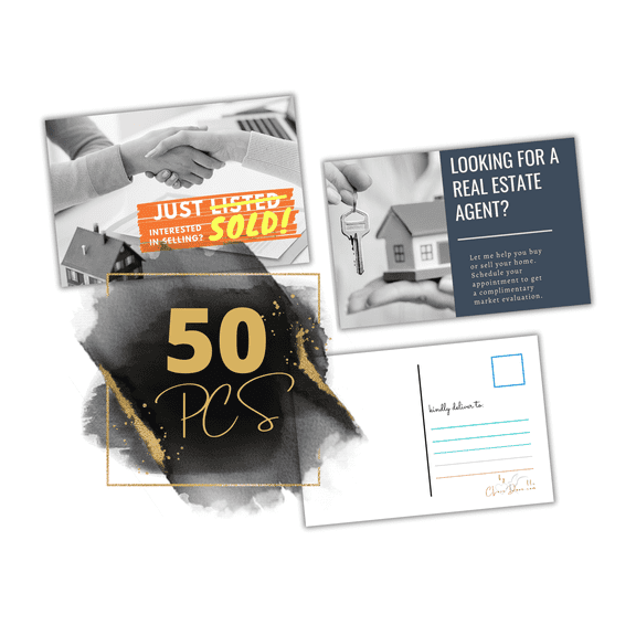 CLoveDove 50-PCS Real Estate Marketing Postcards for Realtors & Brokers