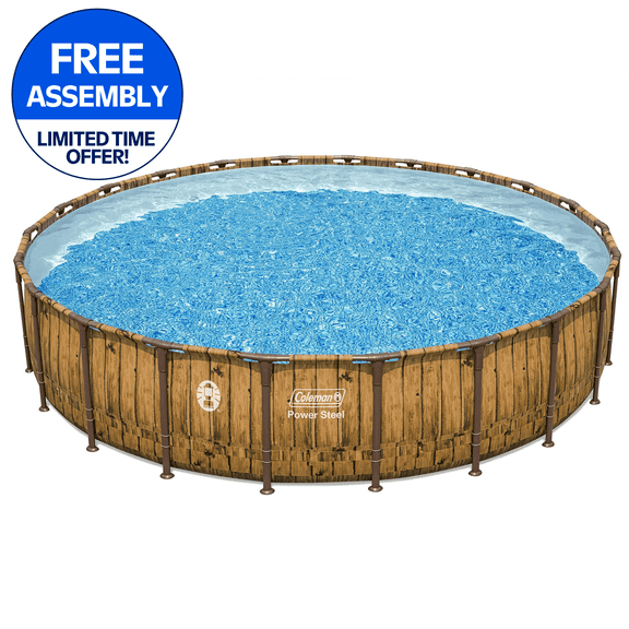 Coleman Power Steel 22 ft. x 52 in. Round Metal Frame Above Ground Pool Set