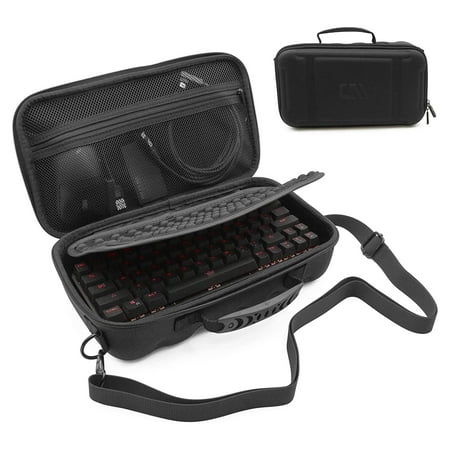 CASEMATIX 60% Keyboard Case Fits Huntsman Mini & Other 61 Keys Keyboards up to 11.5" - Travel Case with Shoulder Strap Only