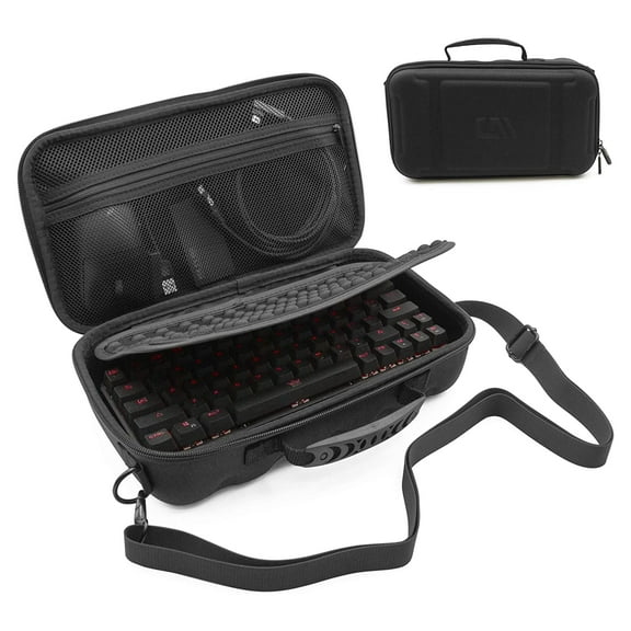 CASEMATIX  60% Keyboard Case Fits Huntsman Mini & Other 61 Keys Keyboards up to 11.5" - Travel Case with Shoulder Strap Only