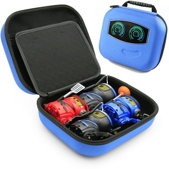 CM Blue Robot Toy Box Case for up to 4 Ninja Bots Interactive Battling Robots and Ninja Toys Accessories , Includes Carry Case ONLY