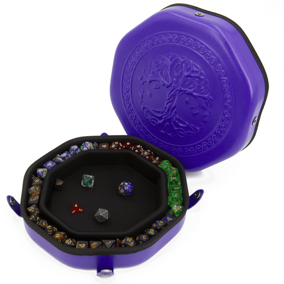 CM Dice Tray fits Up to 115 RPG Dice for Tabletop Board Games - DnD Dice Storage, Purple