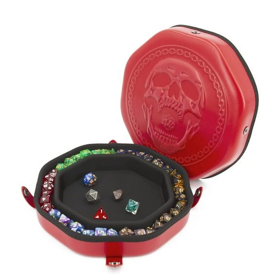 CM Dice Tray fits Up to 115 RPG Dice for Tabletop Board Games - DnD Dice Storage, Red