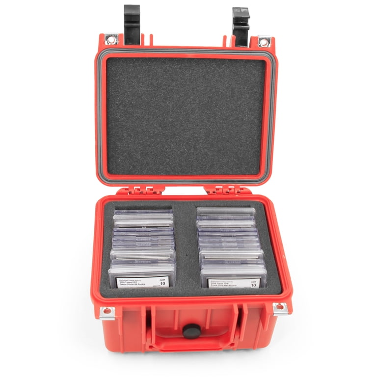 CM Graded Card Case Fits 30+ BGS PSA FGS SGC Graded Sports Trading Cards,  Waterproof Graded Slab Card Storage Box, Red - Walmart.com