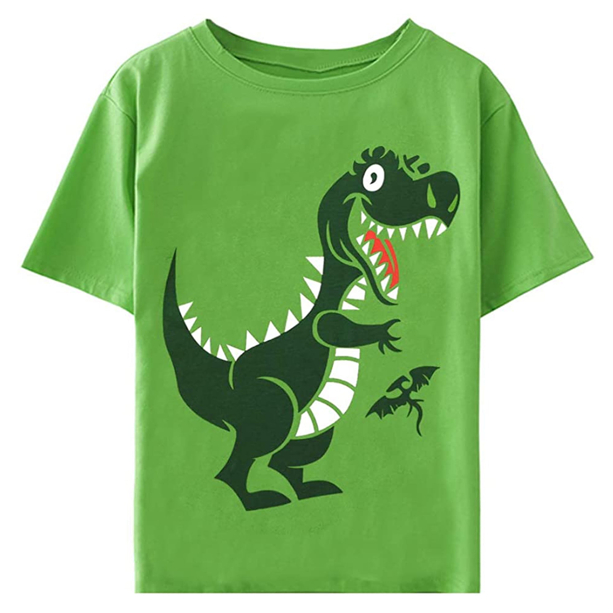 CM-Kid Boy Dinosaur T Shirt Kids Short Sleeve Summer Crewneck Tops 6T