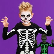 POPTEM Halloween Sweatshirt Toddler Black Hoodie Glow in the Dark Skeleton Pullover Boys Clothes 4T