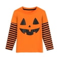 thumbnail image 1 of POPTEM Halloween T-Shirt for Boys Long Sleeve Tee Pumpkin Graphics Cotton Kids Clothes 7T, 1 of 7
