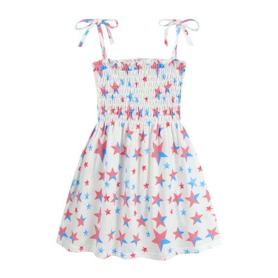 CM-Kid July 4th Toddler Dress American Flag Girls Summer Princess Dresses 3T