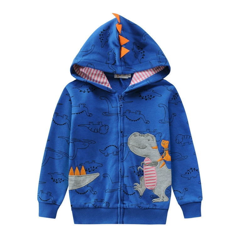 Dinosaur Year Old Hoodies Fat Face Boys Teal Dino Yoga Zip Through