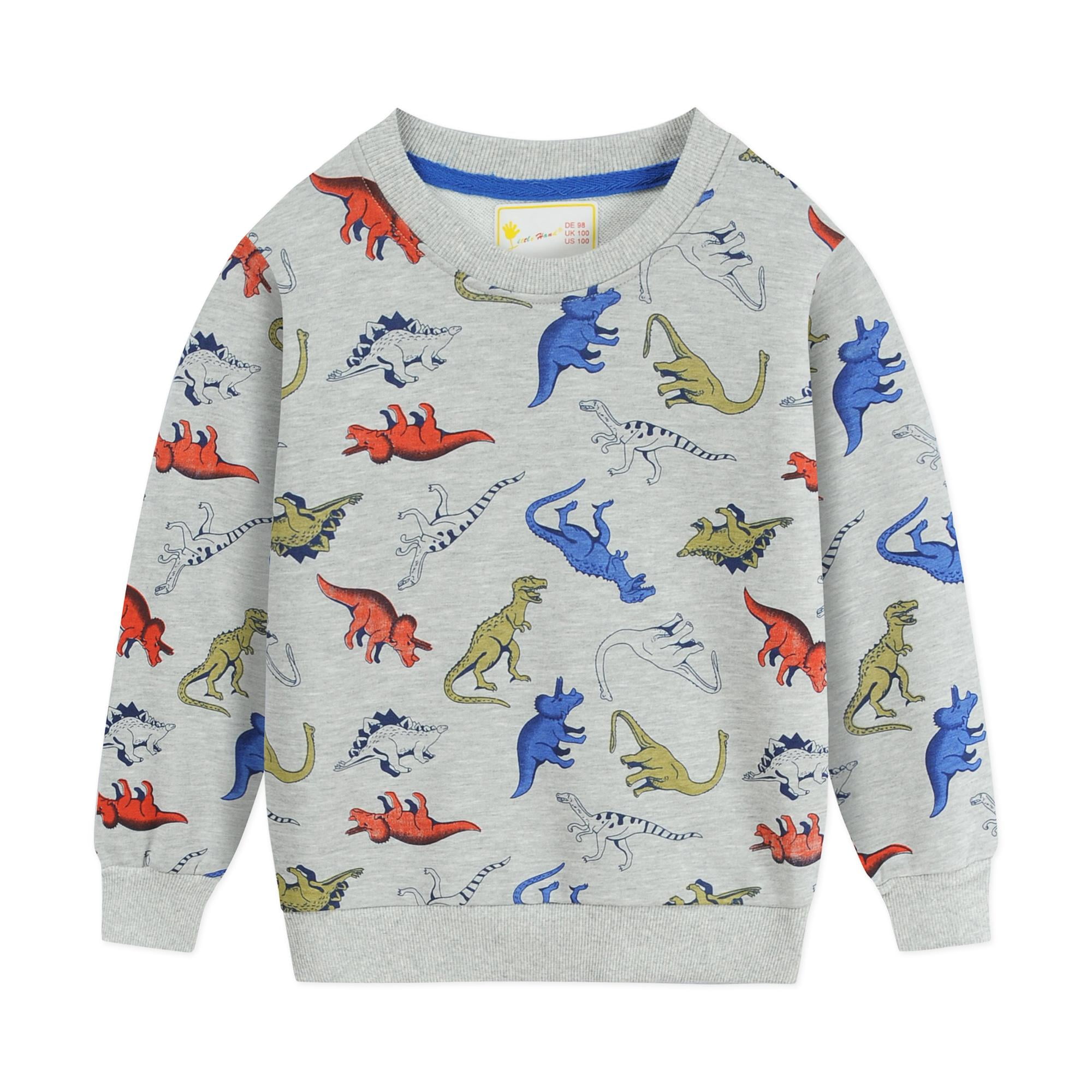 CMKid Toddler Boys Dinosaur Shirt Long Sleeve Sweatshirt Tops 5T