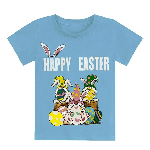 CM-Kid Toddler Boys T-Shirts Easter Bunny Truck Tees Tops 5T