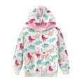 thumbnail image 1 of POPTEM Toddler Girls Zip-Up Hoodie Dinosaur Sweatshirts Casual Outwear Jacket White 4T, 1 of 8