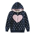 thumbnail image 1 of POPTEM Toddler Girls Hoodies Zip-Up Sweatshirts Heart Print Jacket Casual Outwear 3T, 1 of 7