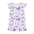 thumbnail image 1 of DDSOL Toddler Girls Nightgown Butterfly Sleep Dress Ruffle Sleeves Sleepwear White 4T, 1 of 5