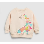 CM-KID POPTEM Toddler Girls Giraffe Sweatshirt Cotton Pullover Casual Clothes Long Sleeve Tops 4t