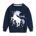 thumbnail image 1 of CM-Kid Toddler Girls Sweatshirts Cotton Pullover Unicorn Print Long Sleeve Sweater Casual Outdoor Tops 6t, 1 of 6