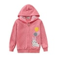 thumbnail image 1 of POPTEM Toddler Girls Hoodies Rabbit Print Hooded Sweatshirts Zipper Jacket Girls Clothes 5T, 1 of 7