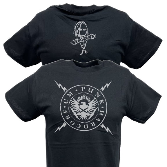 CM PUNK Seal of Hardcore Mens Black T-shirt S