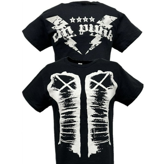 CM PUNK White Fists Mens Black T-shirt S