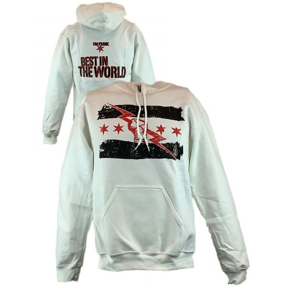 CM Punk Best In The World White Pullover Hoody Sweatshirt New 4XL