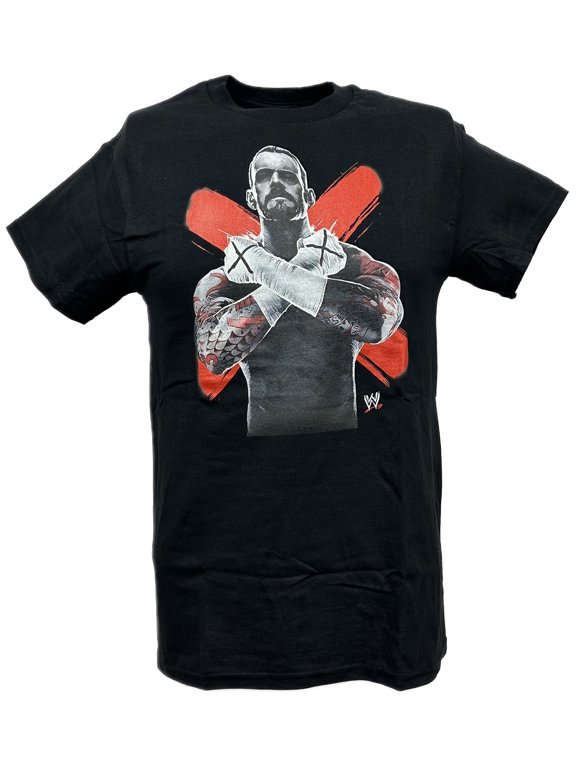 CM Punk Cross Fists Mens Black T-shirt