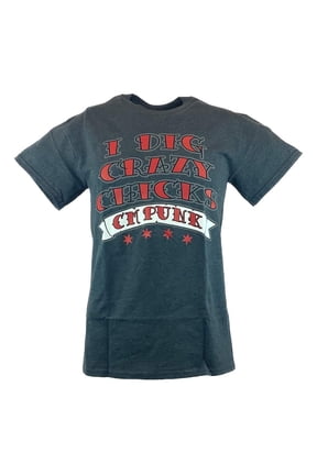 CM Punk I Dig Crazy Chicks Mens Gray T-shirt 4XL