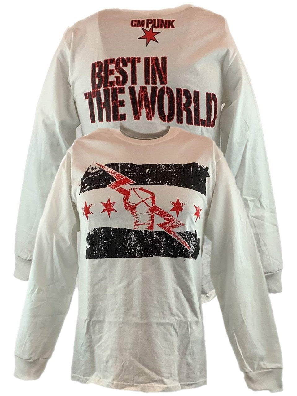 CM Punk White Best In The World Long Sleeve T-shirt XL