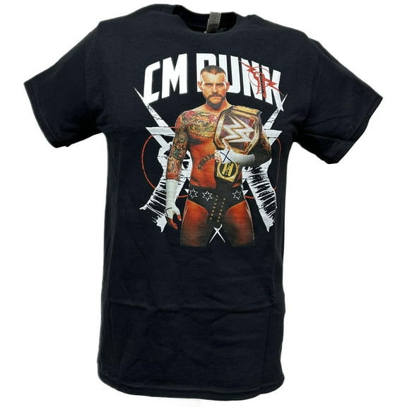 CM Punk White Lightning Mens Black T-shirt