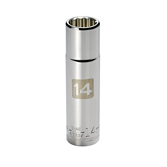 Craftsman Socket 1/2 in. Drive 14 mm Deep 12 Point Standard Metric Mechanics Hand Tool Accessory 45939