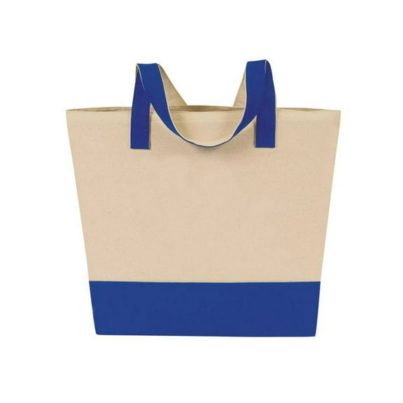 CM eGREEN Canvas Meeting Tote - Natural/Royal Blue