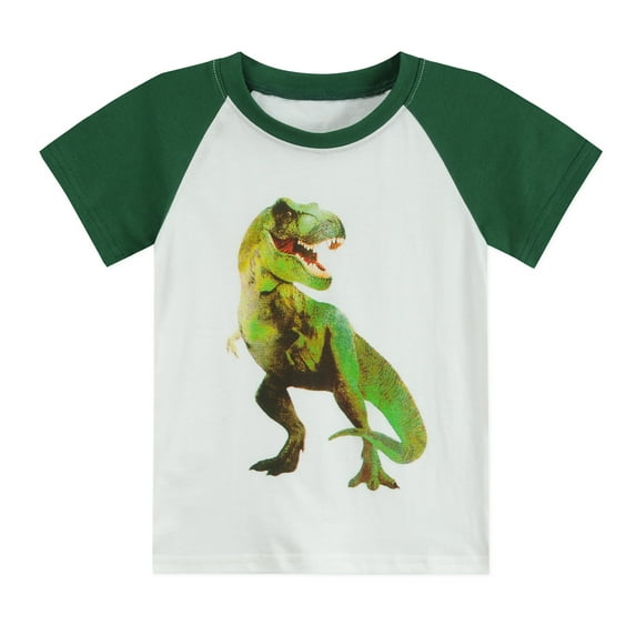 CM-kid Boys Dinosaur Tees Shirts Short Sleeve Summer Crew Neck Tops 6T